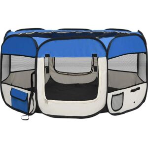 vidaXL Foldable Dog Playpen with Carrying Bag Blue 125x125x61 cm - Dog Playpen vidaXL Foldable Dog Playpen with Carrying Bag Blue 125x125x61 cm - Dog Playpen