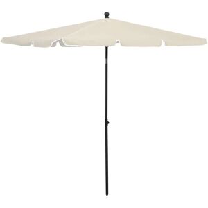 vidaXL Garden Parasol with Pole 210x140 cm Sand - Garden Parasol vidaXL Garden Parasol with Pole 210x140 cm Sand - Garden Parasol