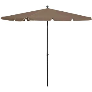 vidaXL Garden Parasol with Pole - Taupe - UV protective polyester - Stable and durable - 210x140 cm - Garden Parasol vidaXL Garden Parasol with Pole - Taupe - UV protective polyester - Stable and durable - 210x140 cm - Garden Parasol