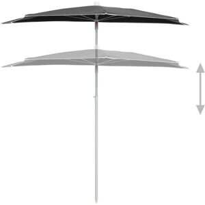 vidaXL Garden Half Parasol with Pole 180x90 cm - Garden Parasol vidaXL Garden Half Parasol with Pole 180x90 cm - Garden Parasol