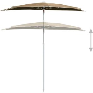 vidaXL Taupe Garden Parasol - 180x90 cm - Garden Parasol vidaXL Taupe Garden Parasol - 180x90 cm - Garden Parasol
