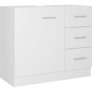 vidaXL White Engineered Wood Bathroom Sink Cabinet - Storage Organizer vidaXL White Engineered Wood Bathroom Sink Cabinet - Storage Organizer