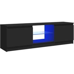 Meuble TV noir avec lumières LED vidaXL 120x30x35.5 cm - Meuble TV Meuble TV noir avec lumières LED vidaXL 120x30x35.5 cm - Meuble TV