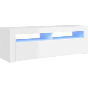 vidaXL TV Cabinet with LED Lights High Gloss White - TV Cabinet vidaXL TV Cabinet with LED Lights High Gloss White - TV Cabinet