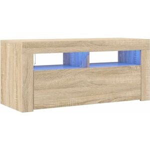vidaXL 804322 TV Cabinet with LED Lights Sonoma Oak - TV Cabinet vidaXL 804322 TV Cabinet with LED Lights Sonoma Oak - TV Cabinet