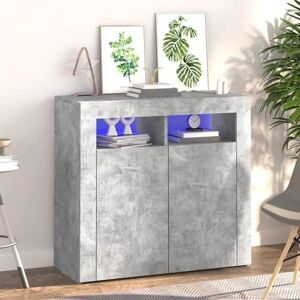 vidaXL Sideboard with LED Lights Concrete Grey - Storage Cabinet vidaXL Sideboard with LED Lights Concrete Grey - Storage Cabinet