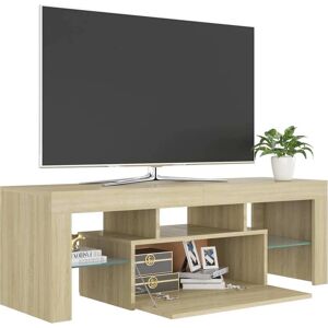 vidaXL Sonoma Oak TV Cabinet with LED Lights - Living Room Furniture vidaXL Sonoma Oak TV Cabinet with LED Lights - Living Room Furniture
