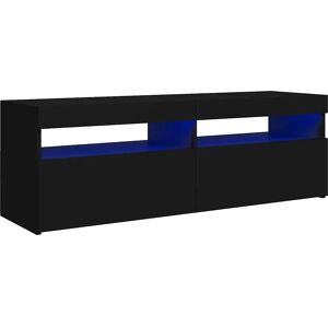 vidaXL TV Cabinet with LED Lights Black - TV Cabinet - Living Room Furniture vidaXL TV Cabinet with LED Lights Black - TV Cabinet - Living Room Furniture