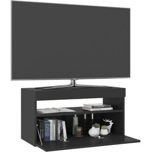 vidaXL Black TV Cabinet with LED Lights - Modern Media Unit vidaXL Black TV Cabinet with LED Lights - Modern Media Unit