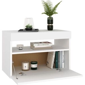 vidaXL 2x TV Cabinets with LED Lights White Hifi Stands Living Room Furniture vidaXL 2x TV Cabinets with LED Lights White Hifi Stands Living Room Furniture