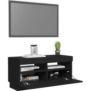 vidaXL 804446 TV Cabinet with LED Lights Black - TV Furniture vidaXL 804446 TV Cabinet with LED Lights Black - TV Furniture