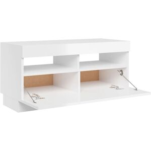 vidaXL TV Cabinet with LED Lights High Gloss White - TV cabinet vidaXL TV Cabinet with LED Lights High Gloss White - TV cabinet