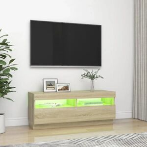 vidaXL Meuble TV avec lumières LED Chêne Sonoma - Cabinet TV - Publicité vidaXL Meuble TV avec lumières LED Chêne Sonoma - Cabinet TV - Publicité