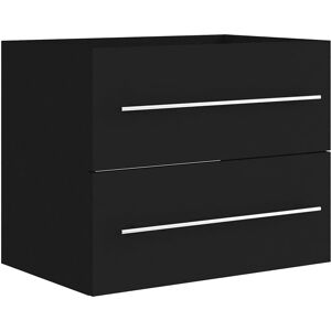 vidaXL Black 60x38.5x48 cm Engineered Wood Sink Cabinet - Sink Cabinet vidaXL Black 60x38.5x48 cm Engineered Wood Sink Cabinet - Sink Cabinet
