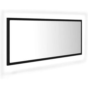 vidaXL Black LED Bathroom Mirror 100x8.5x37 cm Acrylic Wall Mirror vidaXL Black LED Bathroom Mirror 100x8.5x37 cm Acrylic Wall Mirror