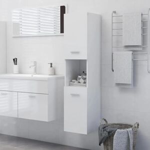 vidaXL Łazienkowa szafka wysoki połysk biały 30x30x130 cm Materiał drewnopochodny - Szafka łazienkowa vidaXL Łazienkowa szafka wysoki połysk biały 30x30x130 cm Materiał drewnopochodny - Szafka łazienkowa