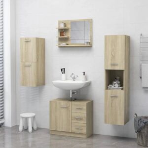 vidaXL Sonoma Oak 60x10.5x45 cm Bathroom Mirror - Bathroom Mirror vidaXL Sonoma Oak 60x10.5x45 cm Bathroom Mirror - Bathroom Mirror
