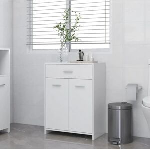 vidaXL White Bathroom Wall Cabinet - 2 Compartments, Engineered Wood vidaXL White Bathroom Wall Cabinet - 2 Compartments, Engineered Wood