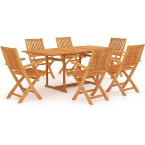 VidaXL Garden Dining Set - Durable Teak Wood - 7 Pieces VidaXL Garden Dining Set - Durable Teak Wood - 7 Pieces