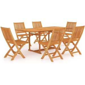vidaXL 7 Piece Garden Dining Set Solid Teak Wood - Garden Dining Set vidaXL 7 Piece Garden Dining Set Solid Teak Wood - Garden Dining Set