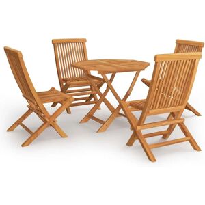 vidaXL Havebordssæt i teaktræ 5 dele vidaXL Havebordssæt i teaktræ 5 dele