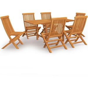 VidaXL Teak Garden Dining Set 7 Piece - Outdoor Furniture VidaXL Teak Garden Dining Set 7 Piece - Outdoor Furniture