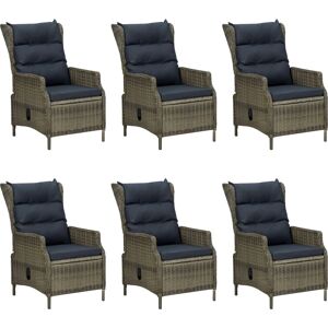 vidaXL Garten Esstisch 7-tlg. Set Braun Rattan Kissen vidaXL Garten Esstisch 7-tlg. Set Braun Rattan Kissen
