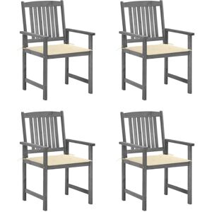vidaXL Gartenstühle mit Kissen - Rustikales Akazienholz - 4 Stück vidaXL Gartenstühle mit Kissen - Rustikales Akazienholz - 4 Stück
