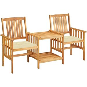 vidaXL Gartenmöbel-Set - Akazienholz, Creme, 159x61x92cm vidaXL Gartenmöbel-Set - Akazienholz, Creme, 159x61x92cm