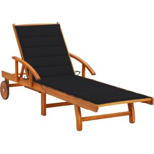 VidaXL Outdoor Chair - Acaciahout, Zwart VidaXL Outdoor Chair - Acaciahout, Zwart