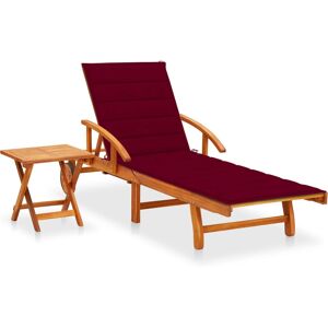 VidaXL Outdoor Chair - Gepolsterte Akazien Holz, Rot - Loungesessel VidaXL Outdoor Chair - Gepolsterte Akazien Holz, Rot - Loungesessel