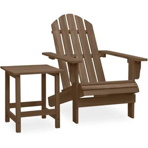 VidaXL Garden Furniture Set - Brown - Adirondack Chair with Ottoman and Table VidaXL Garden Furniture Set - Brown - Adirondack Chair with Ottoman and Table