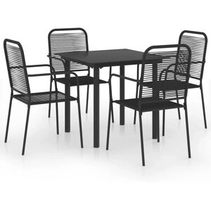 vidaXL Gartentisch-Set - Schwarz - 5-teiliges Outdoor-Möbel vidaXL Gartentisch-Set - Schwarz - 5-teiliges Outdoor-Möbel