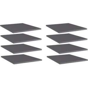vidaXL Bookshelf Boards 8 pcs High Gloss Grey - Bookshelf Boards vidaXL Bookshelf Boards 8 pcs High Gloss Grey - Bookshelf Boards
