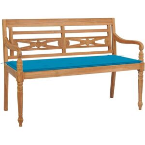 bancă de grădină vidaXL cu pernă albastră - Lemn de teak - 120 cm bancă de grădină vidaXL cu pernă albastră - Lemn de teak - 120 cm