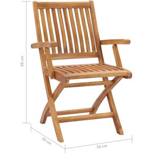 vidaXL Gartenstühle Set 2 Klappbar Teak Grau Kissen vidaXL Gartenstühle Set 2 Klappbar Teak Grau Kissen