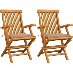 vidaXL Gartenstühle mit Kissen - Teakholz Set vidaXL Gartenstühle mit Kissen - Teakholz Set