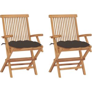 VidaXL Teak Gartenstuhl-Set - Klappbar, Gepolstert, 2 Stk VidaXL Teak Gartenstuhl-Set - Klappbar, Gepolstert, 2 Stk