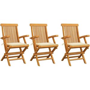 VidaXL Gartenstuhl 3062516 - Teak, Creme, Außenmöbel VidaXL Gartenstuhl 3062516 - Teak, Creme, Außenmöbel