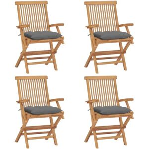 VidaXL Gartenmöbel-Set - Teak Grau - Gartensessel VidaXL Gartenmöbel-Set - Teak Grau - Gartensessel