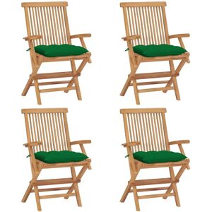 VidaXL Gartengarnitur - Faltbare Teak-Gartenstühle mit Kissen VidaXL Gartengarnitur - Faltbare Teak-Gartenstühle mit Kissen