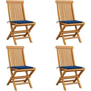 VidaXL Gartensessel - Teak Blau gepolstert - Gartenmöbel VidaXL Gartensessel - Teak Blau gepolstert - Gartenmöbel