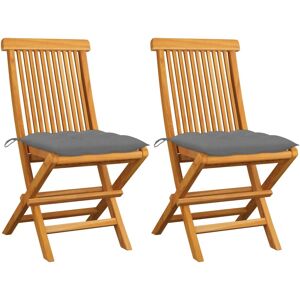 VidaXL Gartensessel - Grau - Wetterbeständiges Teak VidaXL Gartensessel - Grau - Wetterbeständiges Teak
