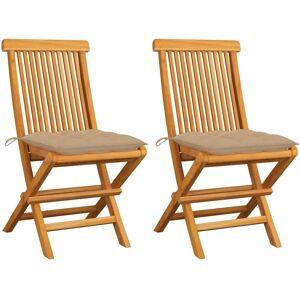 VidaXL 3062586 Outdoor Stuhl Teak Beige - Gartenmöbel VidaXL 3062586 Outdoor Stuhl Teak Beige - Gartenmöbel