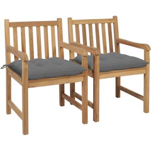 VidaXL Outdoor Chair - Grau - Teak - Gartenmöbel VidaXL Outdoor Chair - Grau - Teak - Gartenmöbel