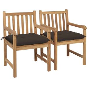 VidaXL Gartensessel - Teak Taupe 3-teiliges Set VidaXL Gartensessel - Teak Taupe 3-teiliges Set