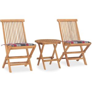vidaXL Tuin Eettafelset - Opvouwbaar Teakhout met Kussens vidaXL Tuin Eettafelset - Opvouwbaar Teakhout met Kussens