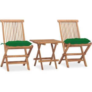 vidaXL udendørs møbelsæt - Sammenklappeligt teaktræ med puder vidaXL udendørs møbelsæt - Sammenklappeligt teaktræ med puder