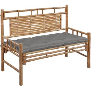 vidaXL Udendørs bænk 120 cm Bambus Grå - Vejrbestandig - Med Pude vidaXL Udendørs bænk 120 cm Bambus Grå - Vejrbestandig - Med Pude