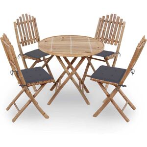 vidaXL Gartentisch-Set - Faltbar Bambus mit Kissen vidaXL Gartentisch-Set - Faltbar Bambus mit Kissen
